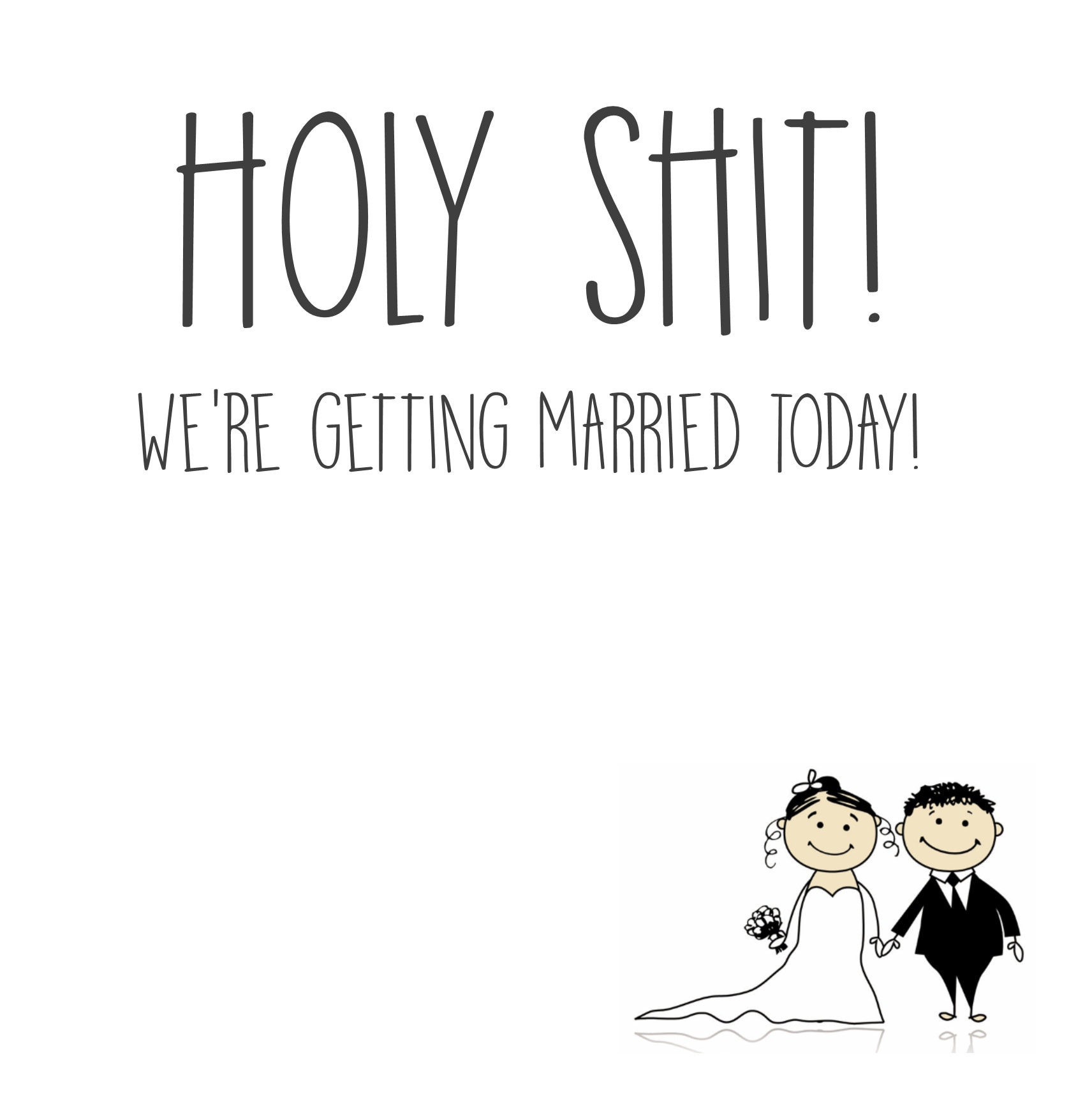 Funny wedding day card. HOLY SHT we're getting married Etsy