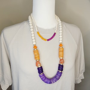 18” collegiate inspired statement necklaces, perfect for the game! LSU, Clemson, App State, Georgia, NC State, and Tennessee!