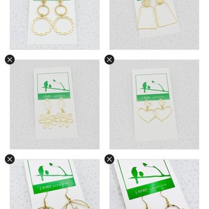 Goldene Statement-Ohrringe in Herz-, Blumen-, Kreis-, Wolken-, Hexagon- und Drei-Form-Kombination