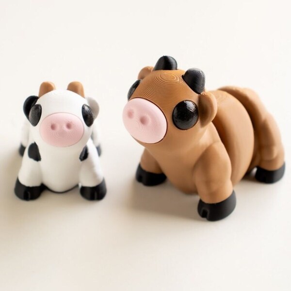 Pocket-sized Joy: Tiny Cow Fidget and Sensory Toy - Customizable Colors for Stress Relief