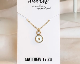 Mustard Seed Necklace – Sterling Silver Faith Pendant, Christian Gift