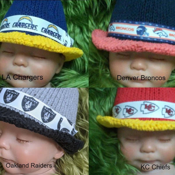 Football Baby Hat, Broncos Hat, Chiefs Hat, Raiders Hat, Chargers Hat, Adult Fedora, Football Baby Gift, Football Photo Prop, Cute Baby Gift