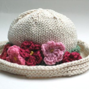Cotton Straw Hat, Summer Hat, Baby Girl Sun Hat, Baby Flower Hat, Cotton Baby Hat, Baby Shower Gift
