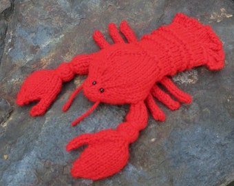 Stickad hummerleksak, hummerdekoration, amigurumi med uppstoppad hummer, nautisk dekoration