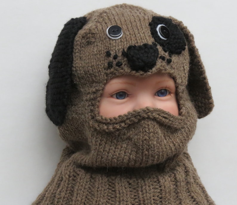 Baby Balaclava Brown Puppy Dog Hat Toddler Child Warm Hand Etsy