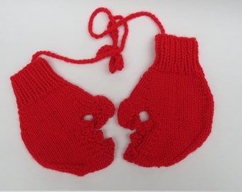 Mitones para niños, mitones de animales, mitones con cordón, mitones de langosta, mitones cálidos, regalo para niños, mitones bonitos, mitones para niños, mitones rojos