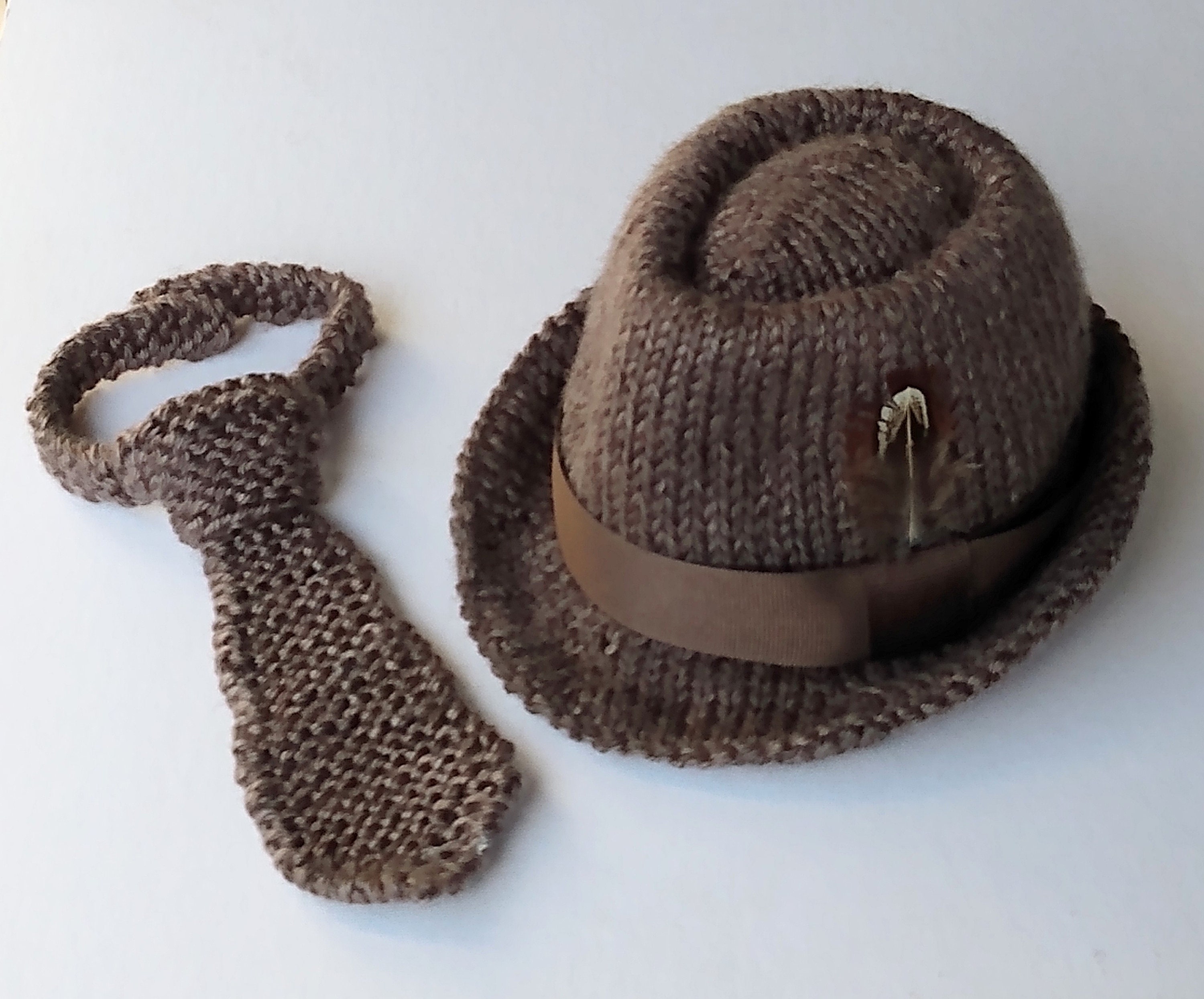 Baby Fedora, Vintage Baby Hat, Classic Brown Fedora, Newborn 