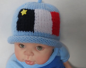 Acadian Flag Beanie, Kids Flag Hat, Acadian Hat, Cajun Baby, Unique Acadian Baby Gift