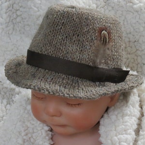 Baby Fedora Little Man Hat Tweed Fedora Newborn Photo Prop Unique Baby Boy Gift Knitted Hat Set Baby Shower Gift Baby Tie Etsy