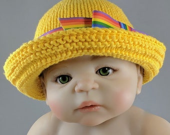 Rainbow Baby Hat, Gay Pride Hat, Baby Summer Hat, LGBTQ+ Hat, Photo Prop Hat, Unique Baby Gift, Rainbow Baby, Rainbow Newborn, Girl Sun Hat