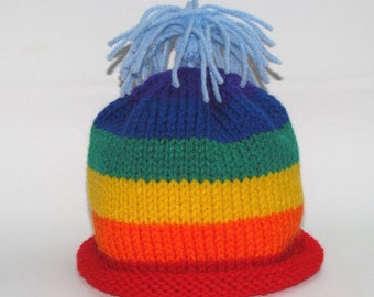 Regenboogbabymutsje, Gay Pride-hoedje, LGBTQ+-hoedje, fotoprop-hoedje, uniek babycadeau, regenboogbaby, regenboogpasgeborene, handgebreide babymutsje