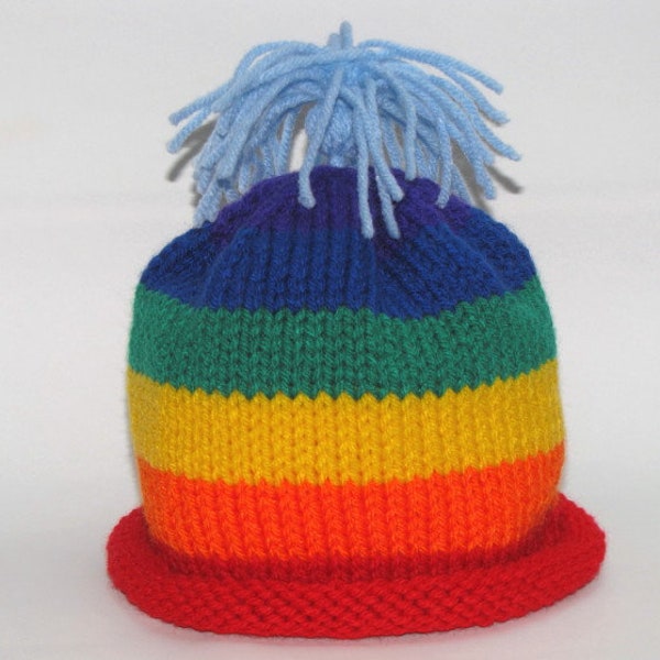 Rainbow Baby Hat, Gay Pride Hat, LGBTQ+ Hat, Photo Prop Hat, Unique Baby Gift, Rainbow Baby, Rainbow Newborn, Hand Knit Baby Hat