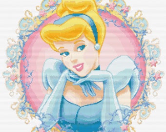 Disney Princesses Modern Cross Stitch Pattern Pdf Format Etsy