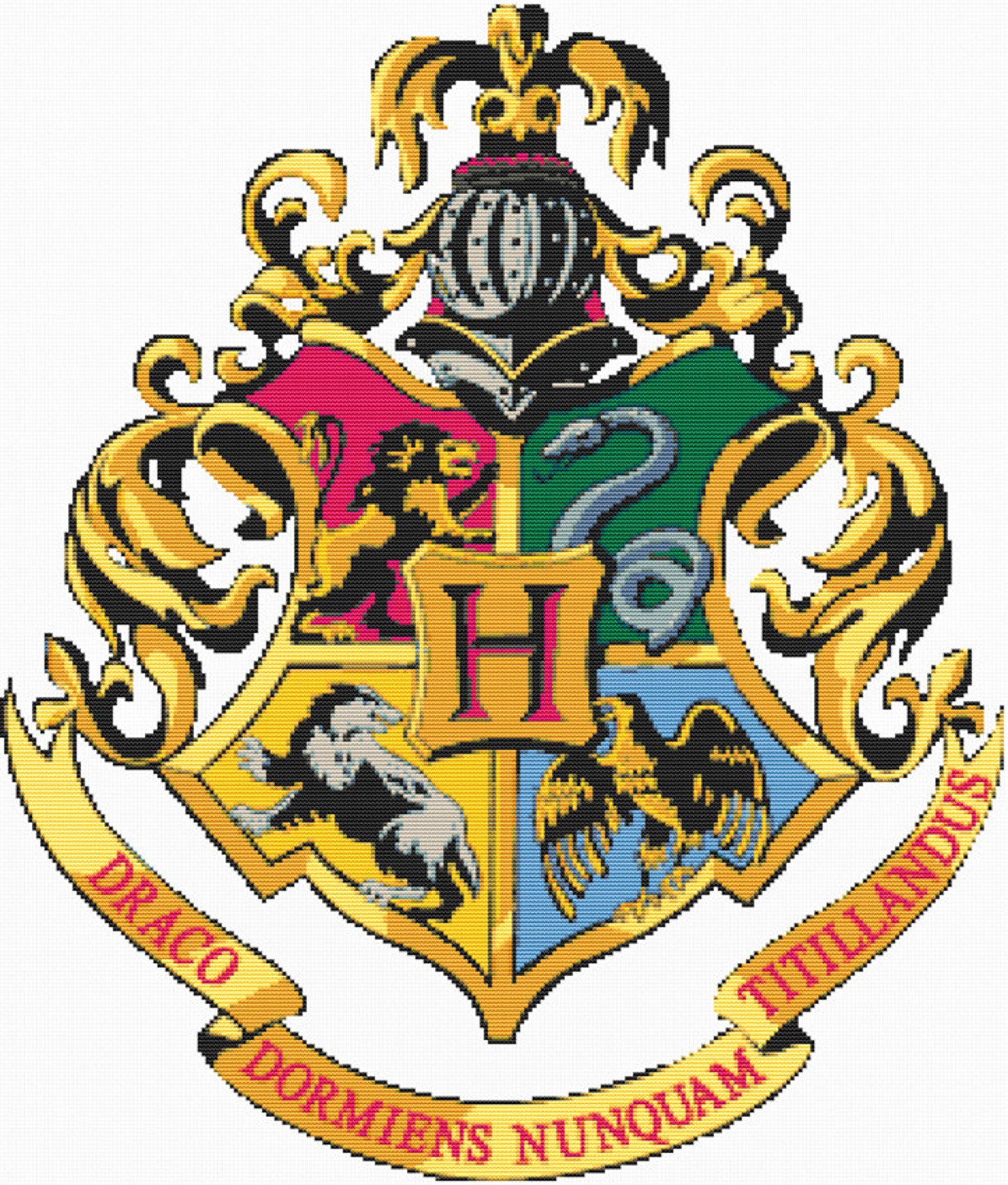 Hogwarts Crest Cross Stitch Pattern Hogwarts Cross Stitch | Etsy