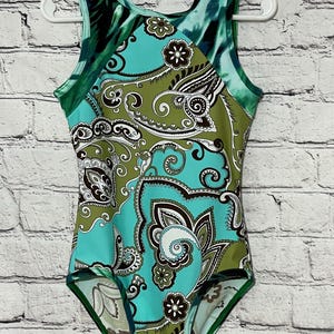 Leotard for Girls, Custom Leotard, Gymnastics, Gymnast Gift, Training Attire, Girls Leotard, Teen Pasley Green Leotard