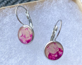 Hand painted Earrings | Stainless Steel Earrings | Handmade Jewelry | Abstract | French Clasp Dangle | Lever Dangle | Original