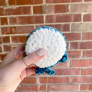 Velvet Crochet Whale, Small Amigurumi Stuffed Animal, Yarn, Crocheted Plushie, Sea, Soft Handmade Holiday Gift, Stress Ball, Desk Pet, MTO image 4