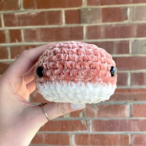 Velvet Crochet Whale, Small Amigurumi Stuffed Animal, Yarn, Crocheted Plushie, Sea, Soft Handmade Holiday Gift, Stress Ball, Desk Pet, MTO image 5