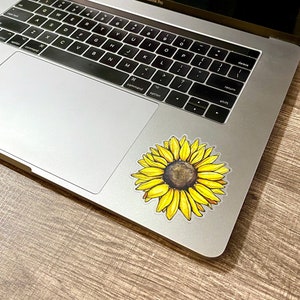 Sunflower Vinyl Sticker 3 x 2.88 Die Cut Stickers Waterproof Stickers Art Decals Flower Plant Laptop Decal image 6