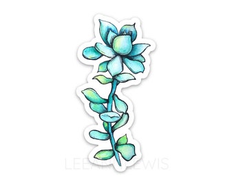 Watercolor Succulent Vinyl Sticker 1.52″ x 3″ | Die Cut Stickers | Waterproof Stickers | Art Decals | Flower Plant Laptop Decal