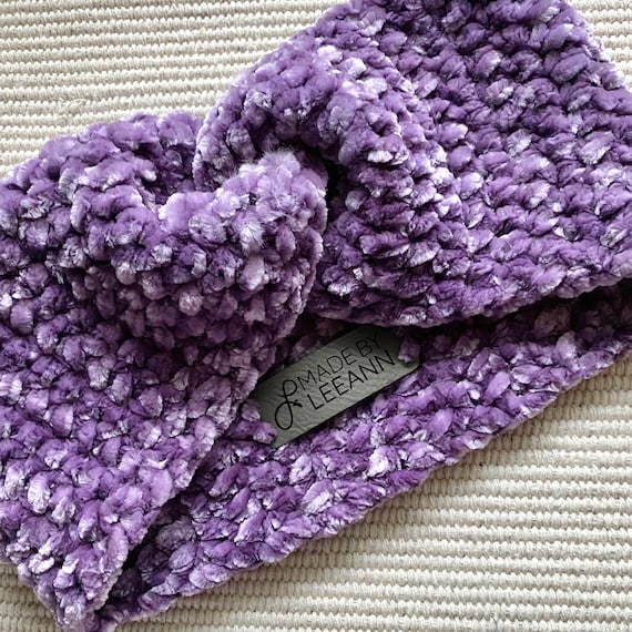 FIRAWORKSHOP Wool Headband‎ Ear Warmer Hand Knit Twisted Cable Winter Purple FIRAWORKSHOP Wool Headband Ear Warmer Hand Knit Twisted  main image 4