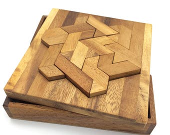 Holzspielzeug: Hexiamond Holz-Puzzle Bio Natur Puzzle-Spiel - Etsy.de