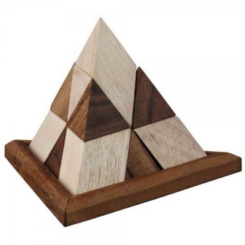 Wooden Toy Wooden Pyramid Puzzle 14 Pcs the Organic Natural Puzzle