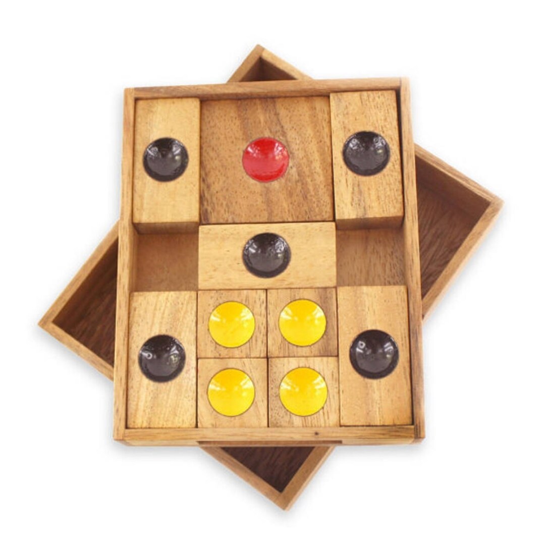 Wooden Toy Wooden Klotski Sliding Block Puzzle Brain Teaser the