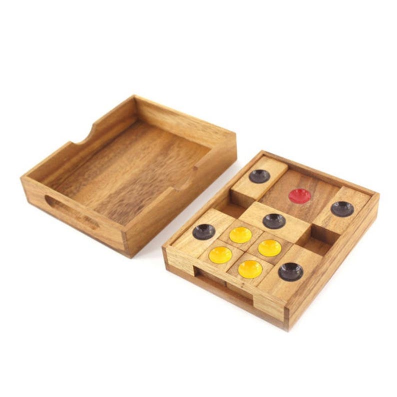 Wooden Toy Wooden Klotski Sliding Block Puzzle Brain Teaser the