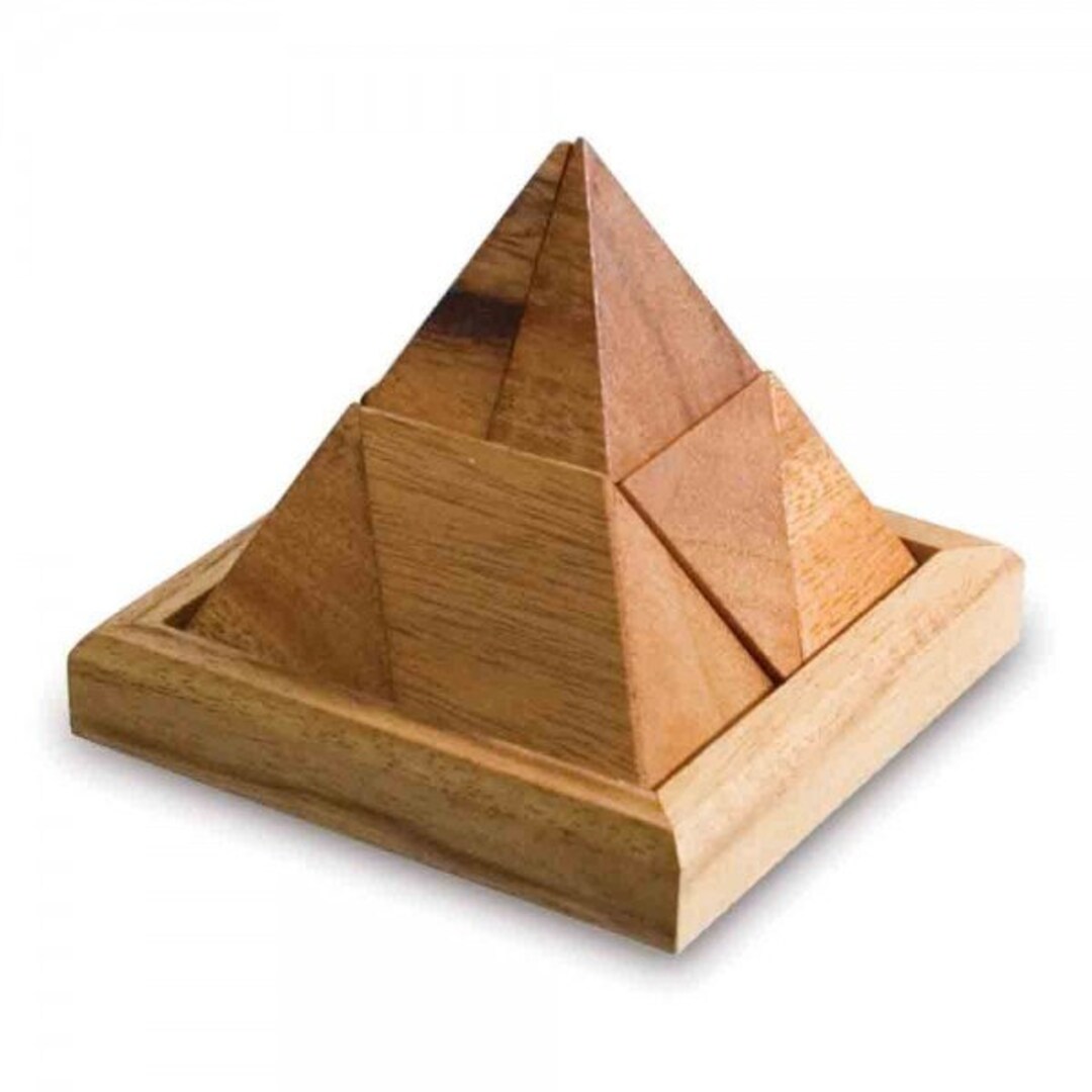 Wooden Toy Wooden Pyramid Puzzle 9 Pcs the Organic Natural Etsy