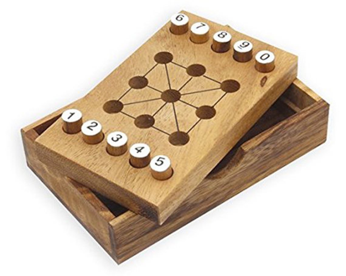 Wooden Toy Magic Squares the Organic Natural Puzzle Game Play for