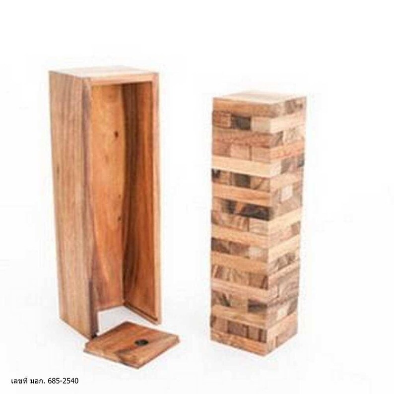 Wooden Toy Wooden Tower Game 54 Blocks the Organic Natural Puzzle