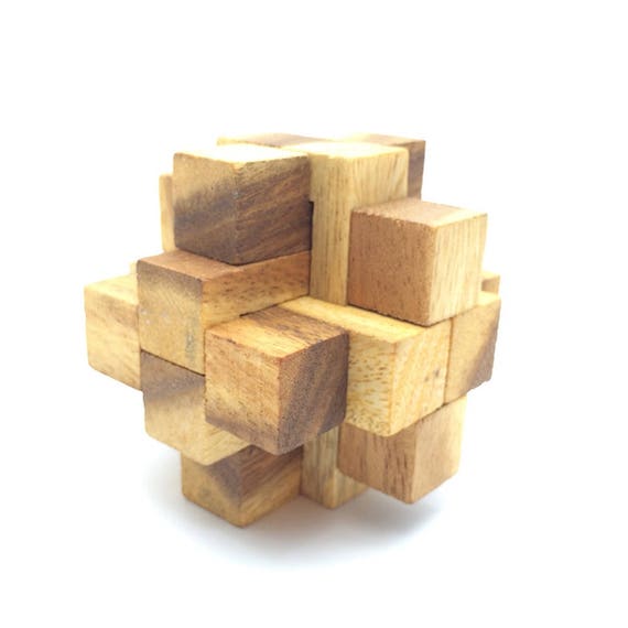 Wooden Toy Diamond Cube Puzzle 2 The Organic Natural Game Play For Baby And Kids