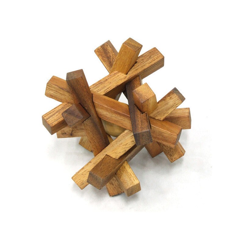 Wooden Toy Ball in a Cage the Organic Natural Puzzle Game Play for