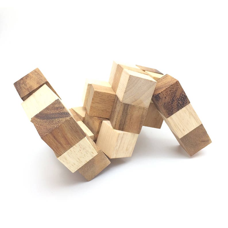 Wooden Toy Snake Wooden Puzzle Wooden Puzzle Brain Teaser Etsy