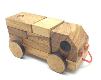 The Truck Puzzle - The Organic Natural Puzzle Game Play for Baby and Kids : Wooden Toy