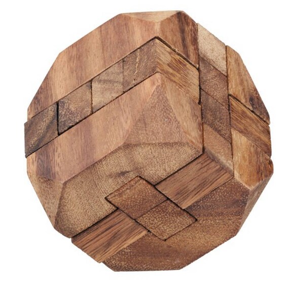 Wooden Toy : Diamond Cube Puzzle small the Organic Natural Puzzle