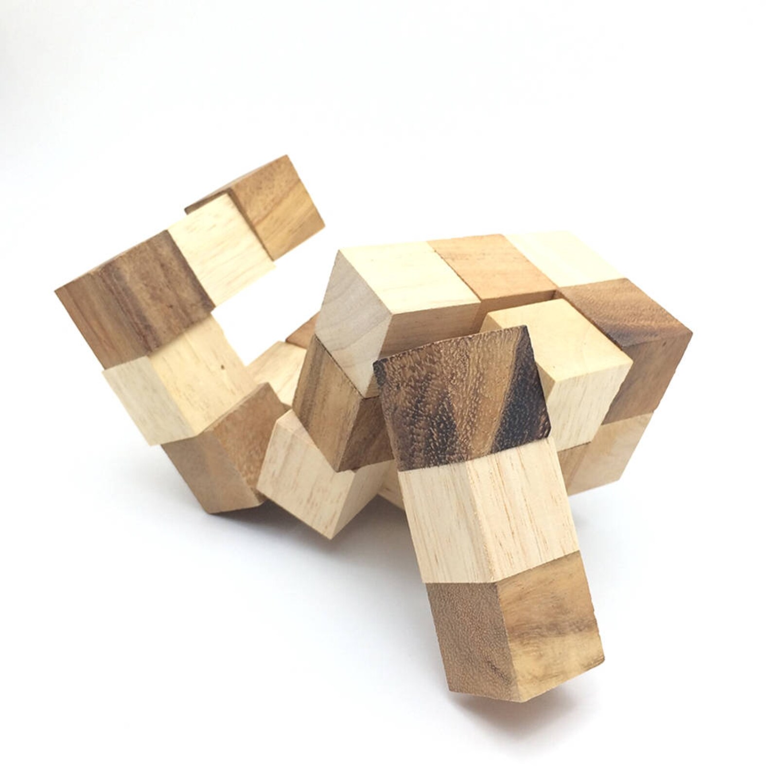 Wooden Toy Snake Wooden Puzzle Wooden Puzzle Brain Teaser Etsy