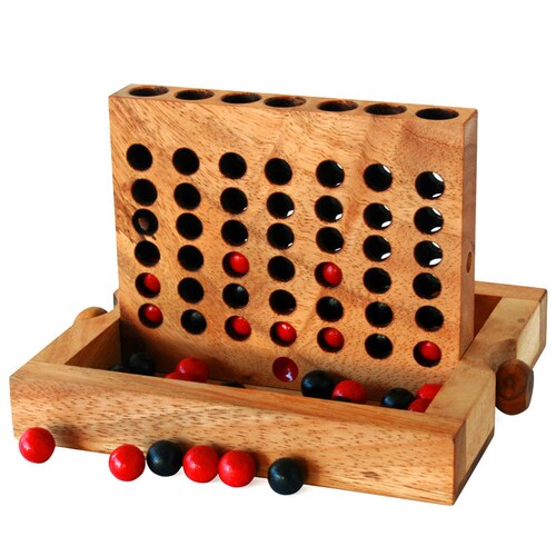 Wooden Toy : Wooden Connect Four - The Organic Natural Puzzle Game Play for Baby and Kids