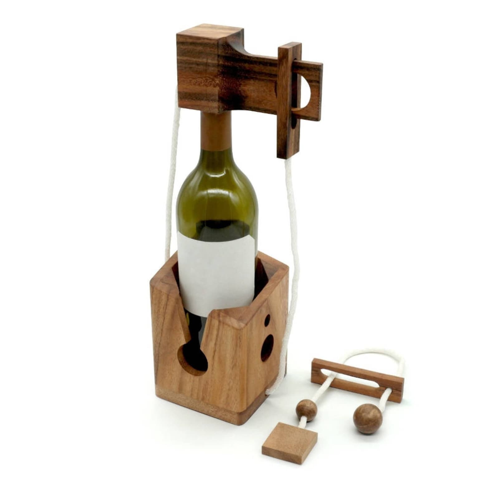 Wooden Toy Wine Bottle Wooden Puzzle Toys Brain Teaser the Organic
