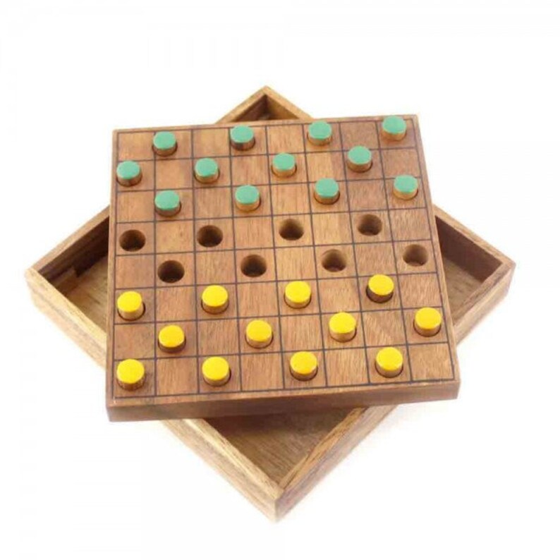 Wooden Toy Checkers Colored Wooden Board Game the Organic Etsy