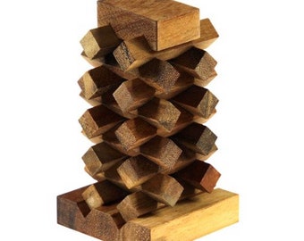 Pisa Tower - The Organic Natural Puzzle Game Play for Baby and Kids : Wooden Toy