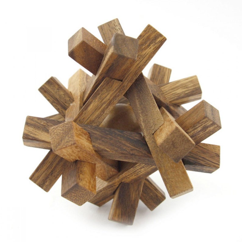 Wooden Toy Ball in a Cage the Organic Natural Puzzle Game Play for