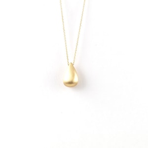 Solid Gold Tear Necklace, 14 Gold Drop Necklace, Elegant Waterdrop Jewelry, Sentimental Gift for Her, Symbol of Joy Necklace, 9K, 14K, 18K