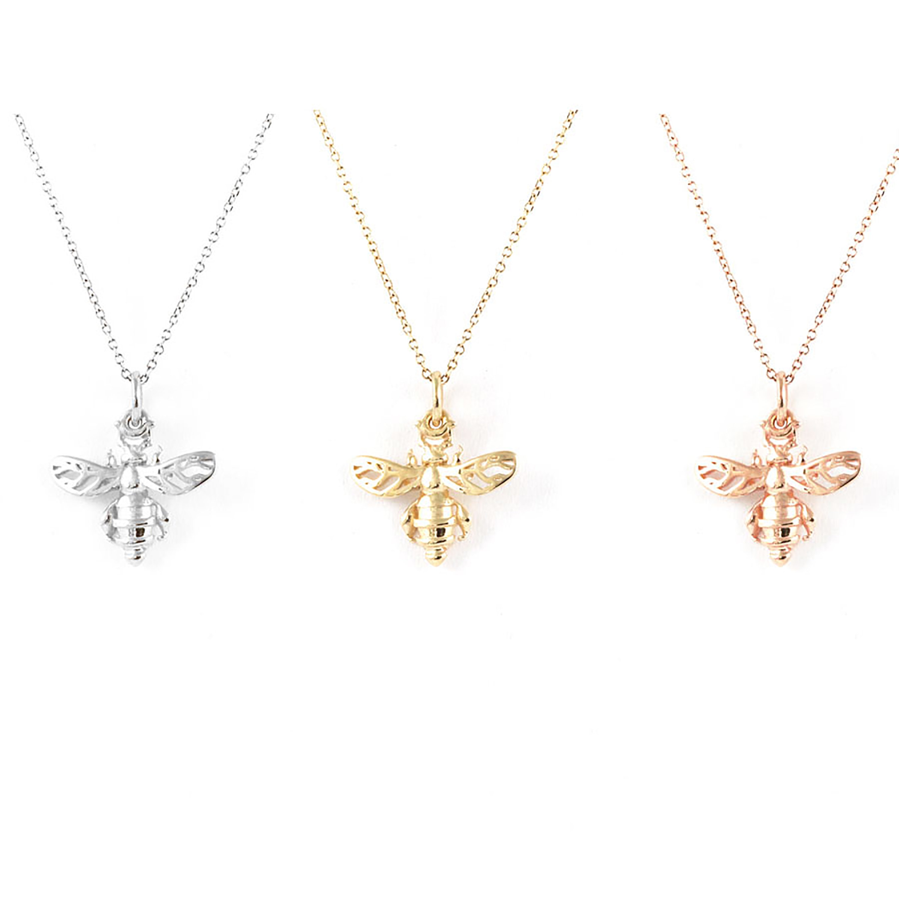 Solid Gold Bee Necklace,mother Symbolic Gift,14k,busy Mama