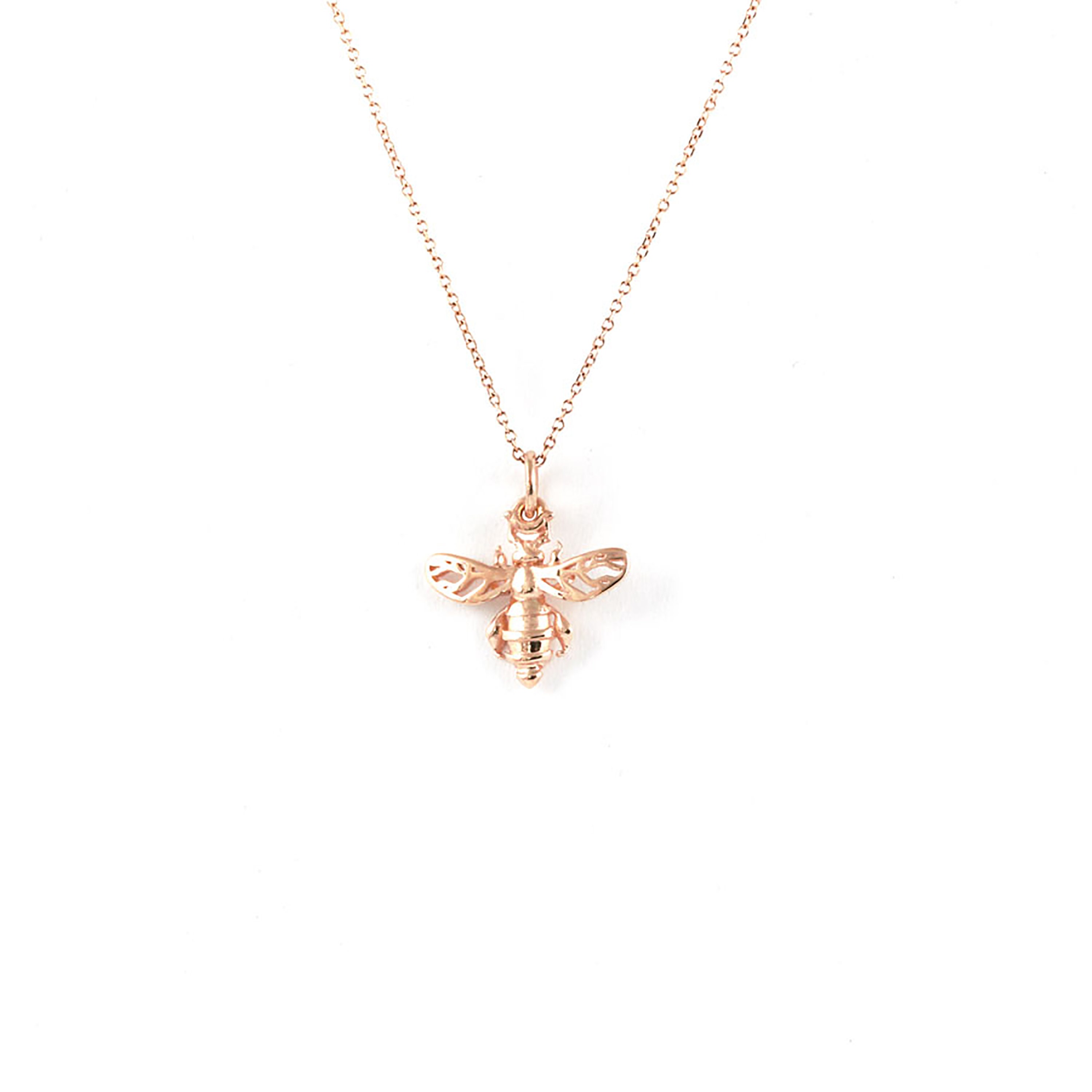 Solid Gold Bee Necklace,mother Symbolic Gift,14k,busy Mama