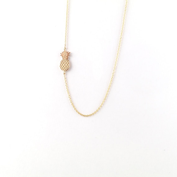 Real gold pineapple necklace sale