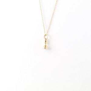 Solid Gold Tiny Chess Rook Necklace, Chess Piece Charm, Perfect Gift for Chess Lover, Symbolic Pendant for Best Friend,Chess Player Gift,14K