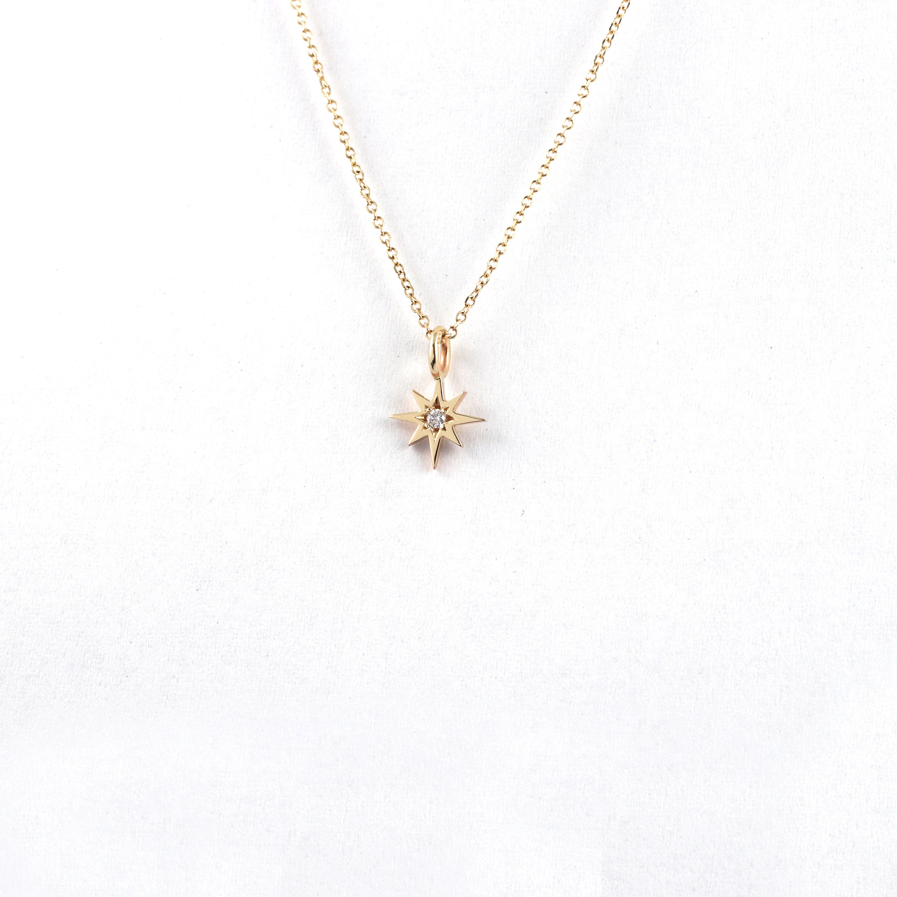 MEDAILLE CELINE SMALL NECKLACE IN YELLOW GOLD AND DIAMONDS - YELLOW GOLD &  WHITE