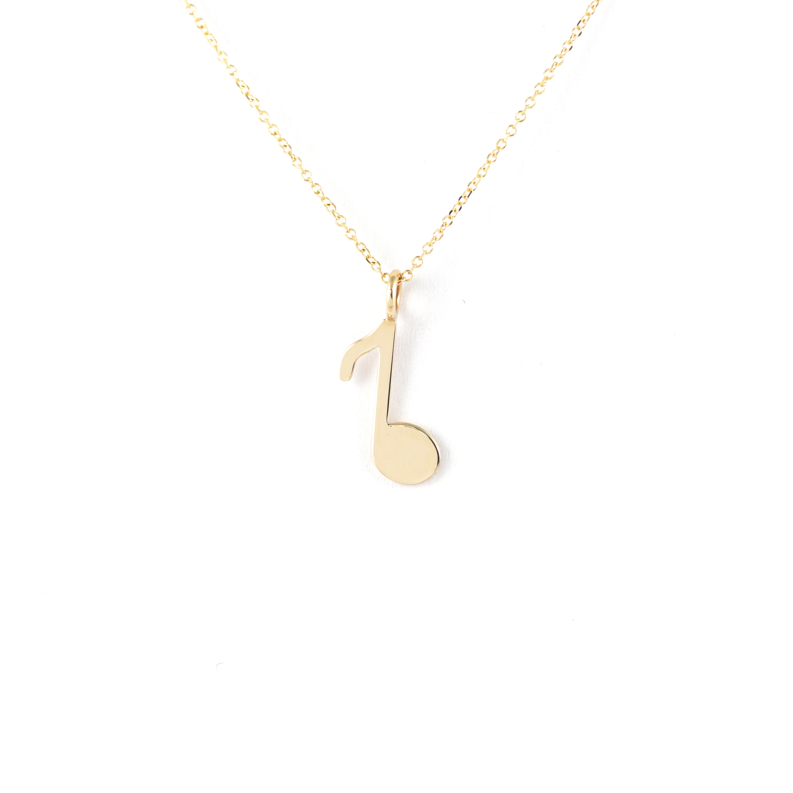 Gold Note Pendant Musical Note Necklace for Music Lover and Etsy